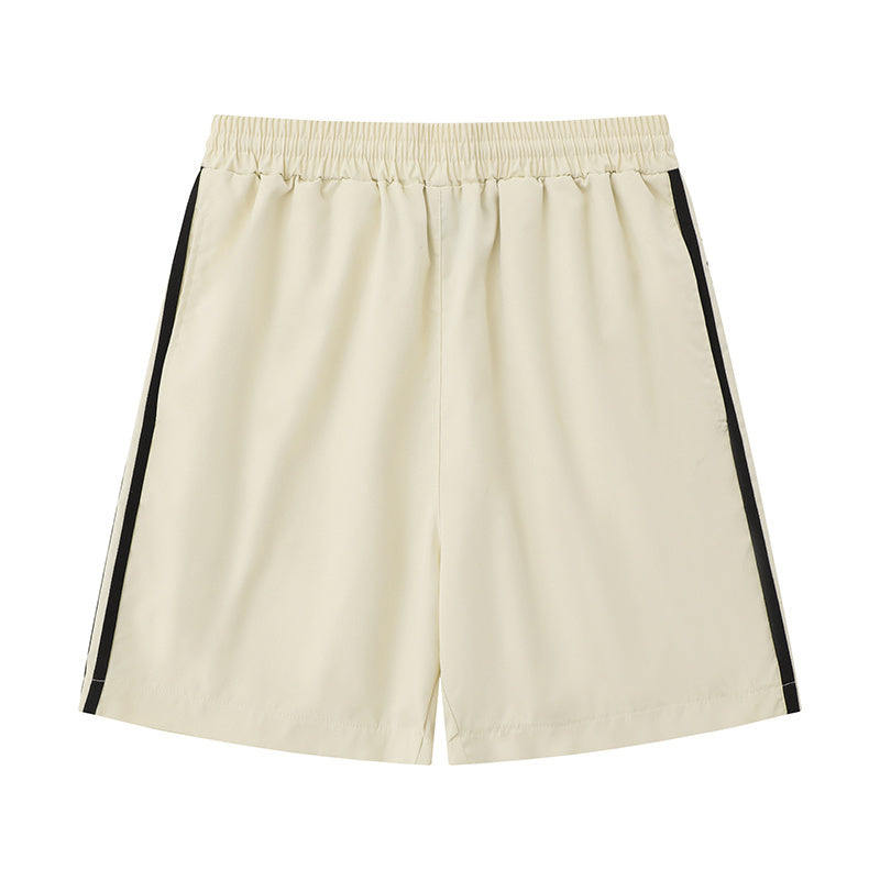 Streetwear Side Striped Boardshorts Breathable Beach Shorts Fitness Sports Style Pants Pure Color