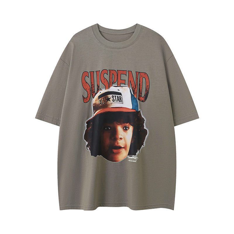 Streetwear T Shirts Trendy Crew Neck Boy Pattern Oversize Cotton Short Sleeve High Quality Casual Tee Summer