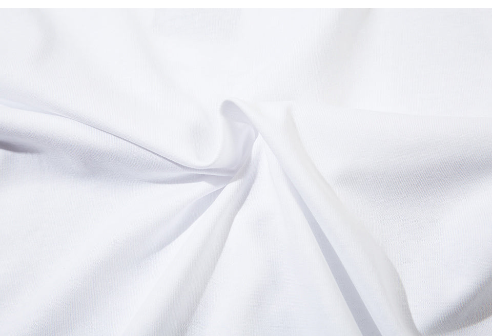 Cotton Food Pattern Round Neck Summer Trendy Streetwear Tee Loose Casual Short Sleeve High Quality