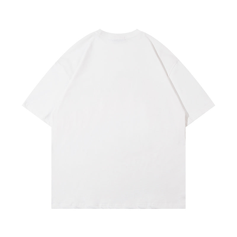 Retro Streetwear T Shirt Horse Print Crew Neck Short Sleeve Summer Fashion Tee Simple Loose Cotton Casual