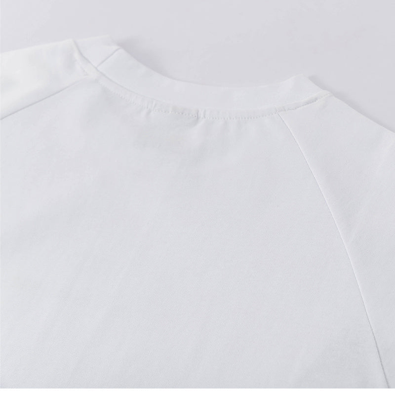 Streetwear Letter Print T Shirts Oversize Short Sleeve Cotton Tee Casual Patchwork Round Neck Summer Black White