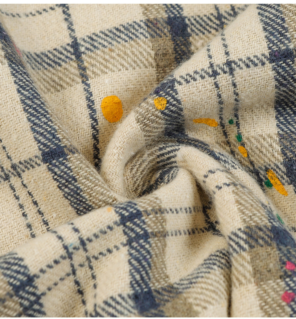 Plaid Shirts Autumn Long Sleeve Oversize Button Up Tops Korean Style Casual Fall Outwear