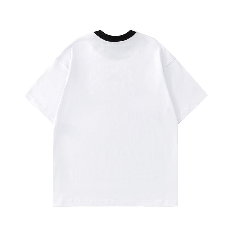 Streetwear T Shirts Oversize Loose Short Sleeve Black White Sports Style Cotton Tee Casual O Neck Summer