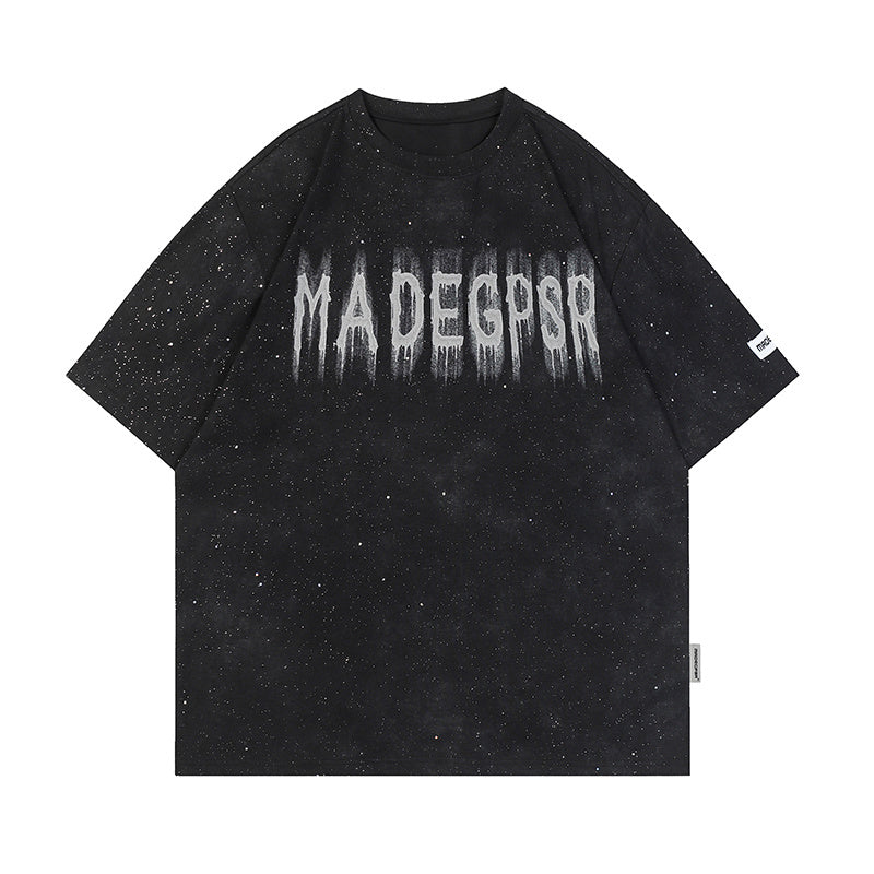 Streetwear T Shirts Letter Print Casual Oversize Loose Short Sleeve Cotton Round Neck Tee Summer Harajuku
