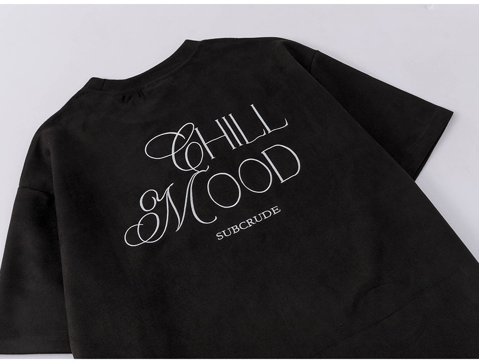 Streetwear T Shirt Letter Embroidery Loose Top Suede Short Sleeve Hip Hop Fashion Summer Casual Tees