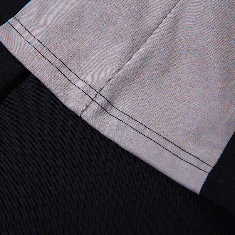 Raglan Sleeve Color Contrast Streetwear T Shirts Sports Style Casual O Neck Tee Loose Short Sleeve Summer Trendy