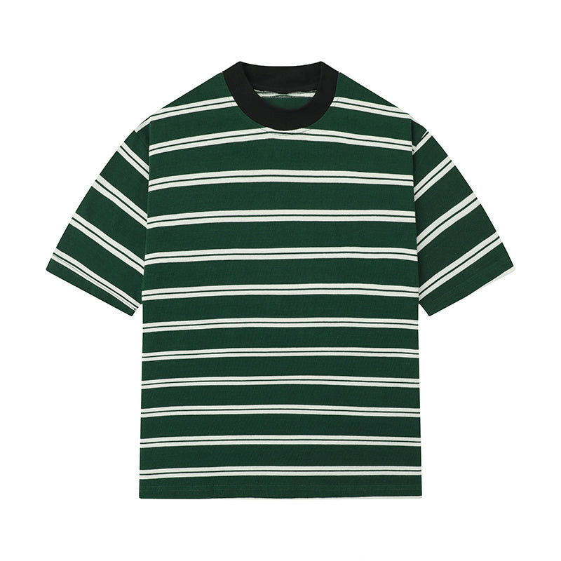 O Neck Striped Streetwear Oversize T Shirts Simple Design Hip Hop Tee Loose Short Sleeve Casual Summer Cotton
