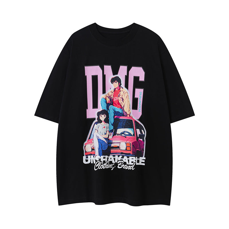 Anime Pattern Streetwear T Shirts Fashion Tee O Neck Oversize Summer Cotton High Quality Short Sleeve Casual