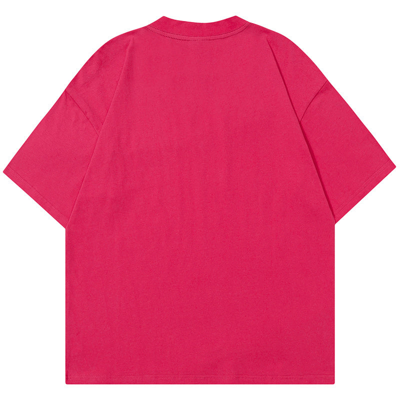 Colorful Letter Print T Shirt Loose Summer Oversize Tees Fashion Casual Top Short Sleeve Streetwear Pure Cotton