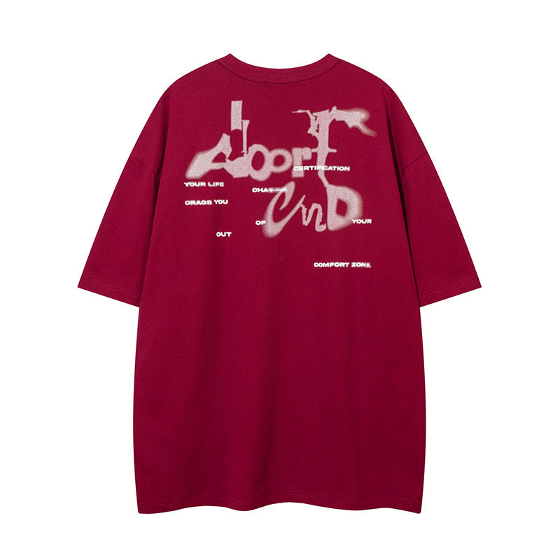 Streetwear T Shirt Cartoon Print Short Sleeve Round Neck Summer Cotton Loose Casual Fashion Tee Simple