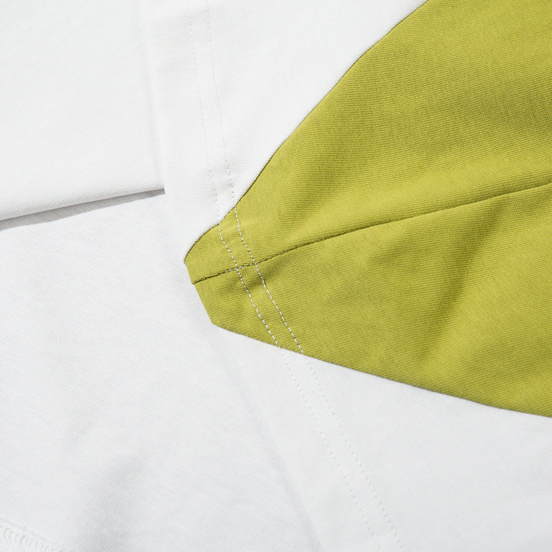 Raglan Sleeve Streetwear T Shirts Color Contrast Sports Style Casual O Neck Tee Oversize Short Sleeve Summer Trendy