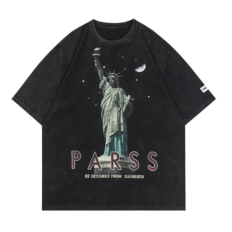 Graphic Print Streetwear T Shirts Oversize Loose Short Sleeve Cotton Tee Casual O Neck