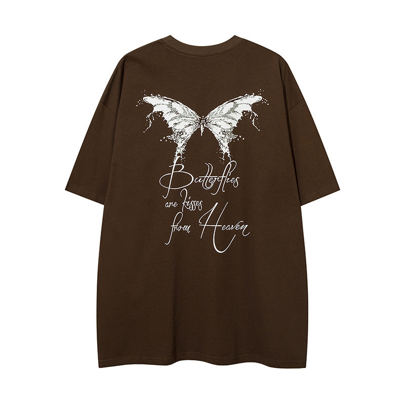Butterfly Pattern T Shirts Fashion Streetwear Tee Oversize Crew Neck Summer Cotton High Quality Short Sleeve Casual