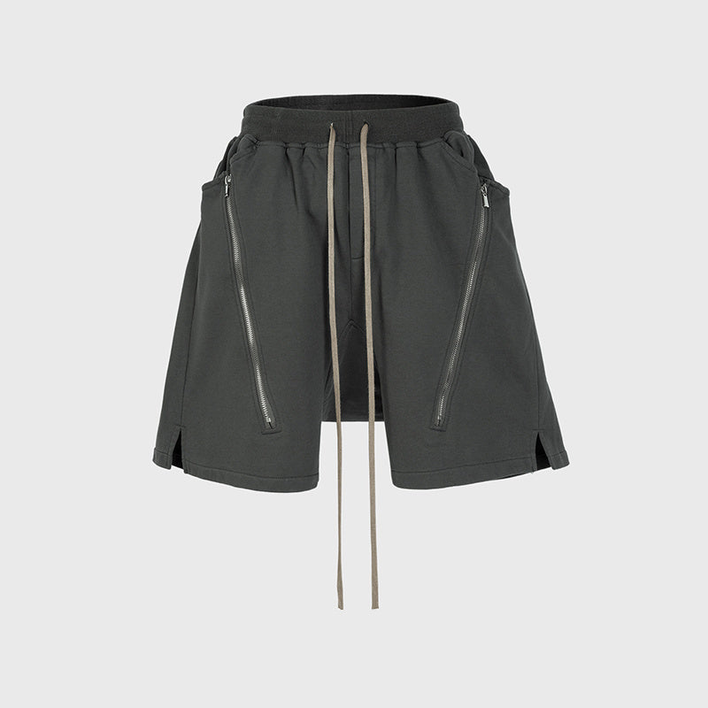 Women's Clothing Men's Spring And Summer Hip-Hop Casual Pants For Men And Women High Street Double Zipper Stitching Split Terry Shorts