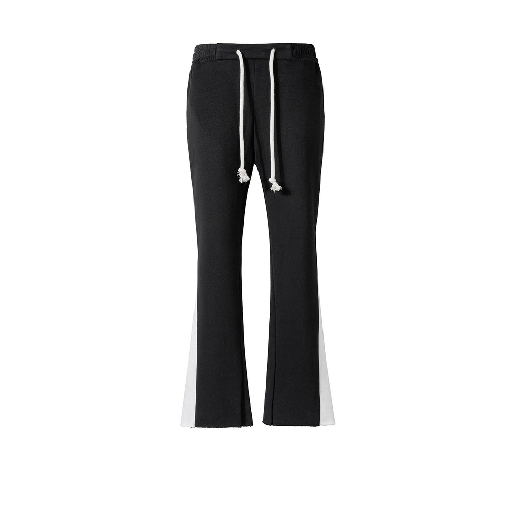 Men's Clothing Women's Spring And Summer Sports Style Contrast Black And White Wide-leg Pants Men's And Women's Drawstring Casual Trousers