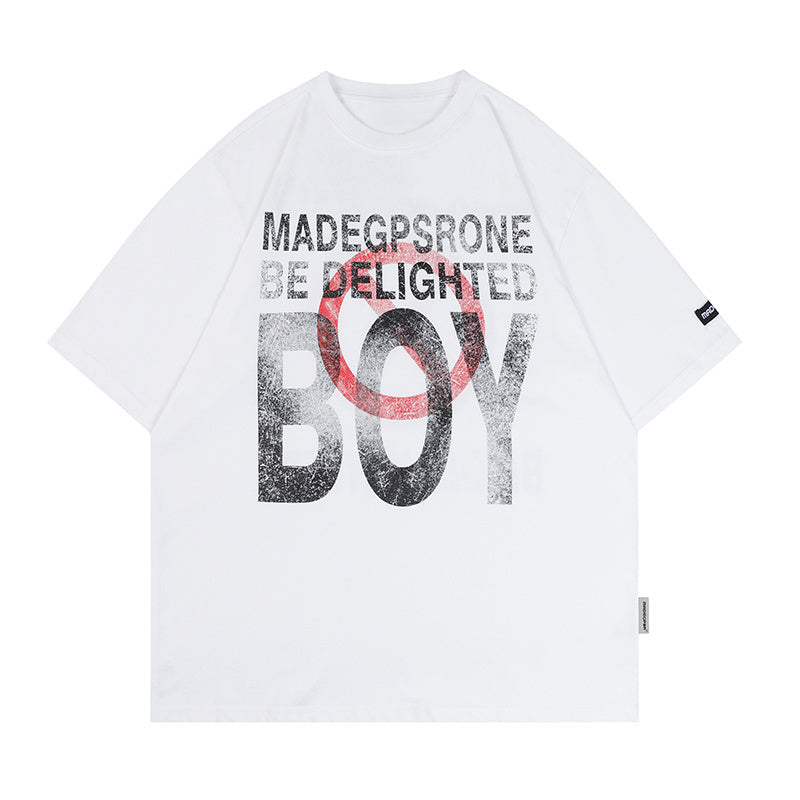 Streetwear T Shirts Letter Print Casual Oversize Loose Short Sleeve Cotton Round Neck Hip Hop Tee Summer