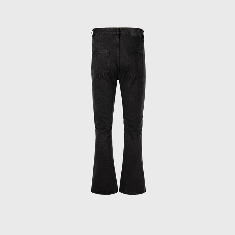 Women's Clothing Men's Urban Washed Old Pants Unisex Two-Tone Micro-Lara White High Street Trendy Jeans