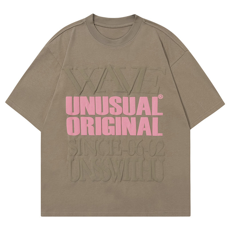 T Shirt Whole Letter Print Loose Summer Streetwear Fashion Casual Top Short Sleeve Solid Color