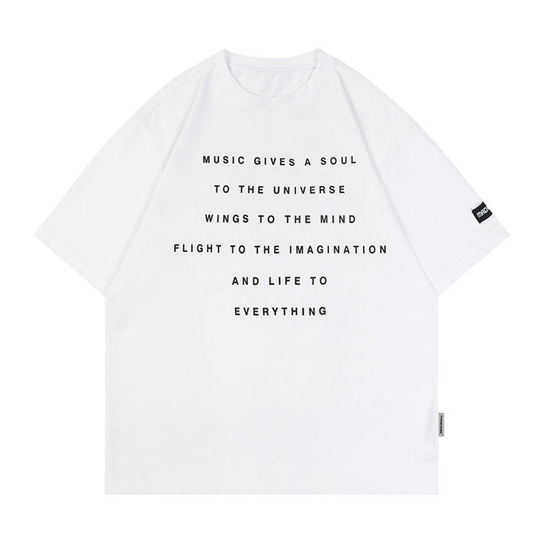 Streetwear T Shirts Letter Printed Oversize Sports Style Loose Short Sleeve Cotton O Neck Hip Hop Tee Summer