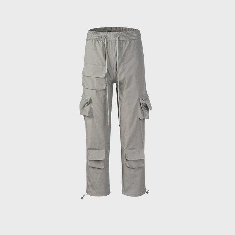 Men's And Women's Urban Functional Multi-Pocket Pants Men's And Women's Drawstring Pants Foot Slim-Fit Casual Crowd Pants