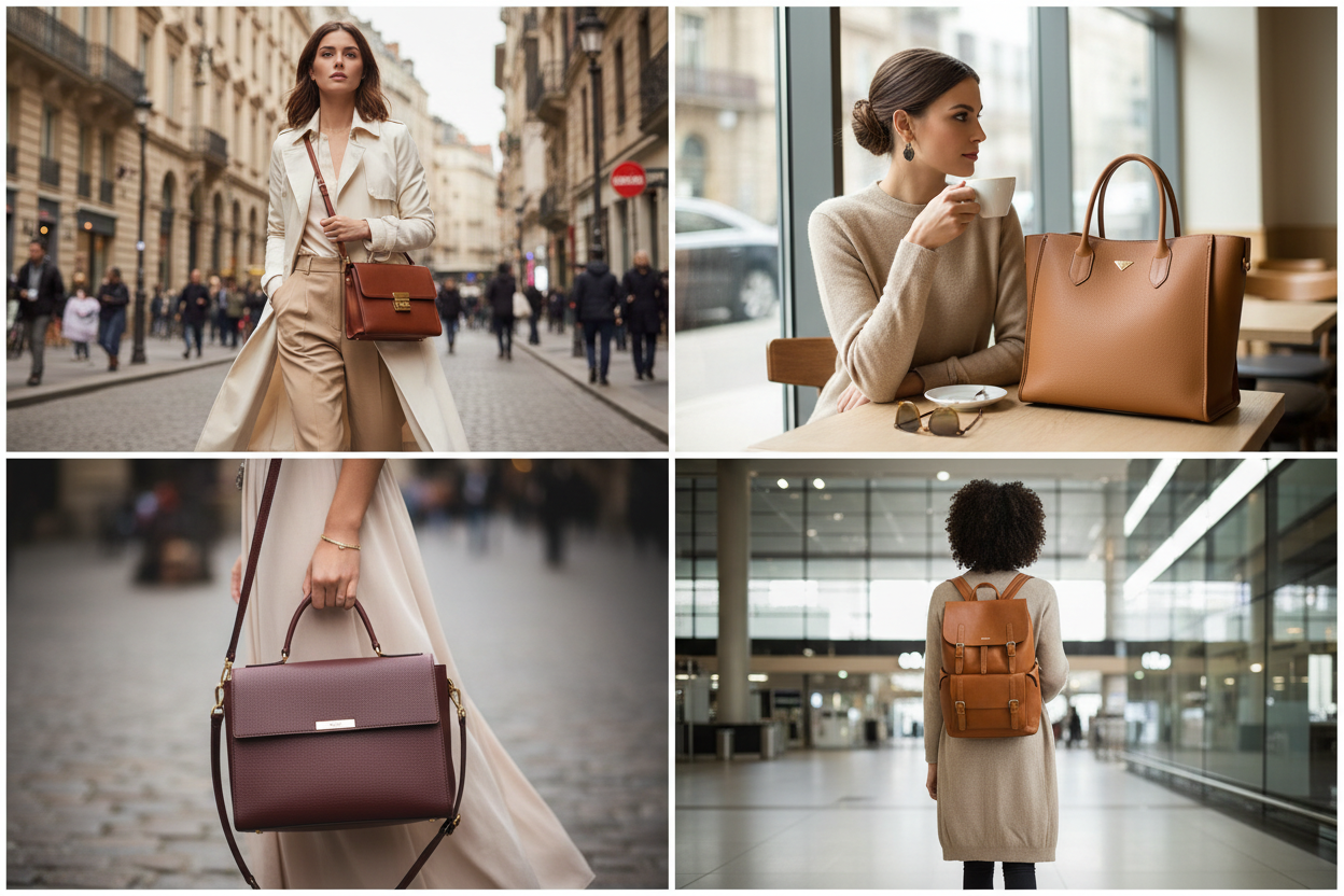 Women's Leather Lifestyle Collage